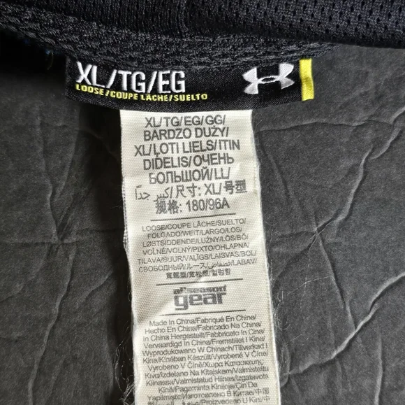 Unisex Blue & Neon Yellow UNDER ARMOUR pullover HOODIE Size XL - Picture 4 of 5